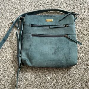 Assots Suede Blue Crossbody Bag